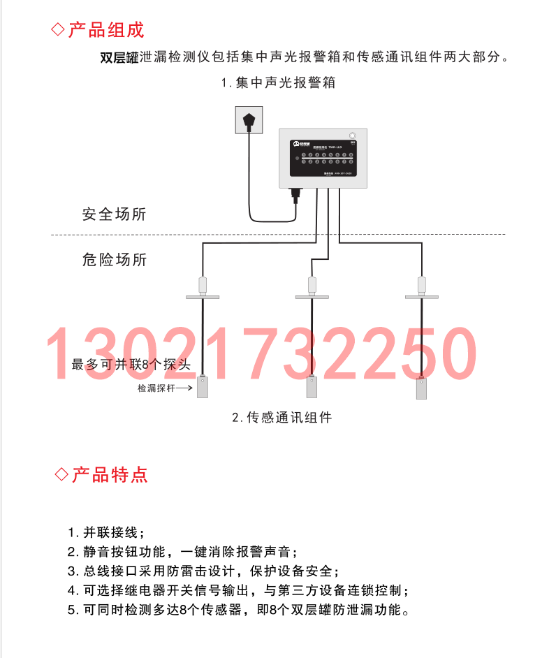 双层油罐泄漏检测报警系统